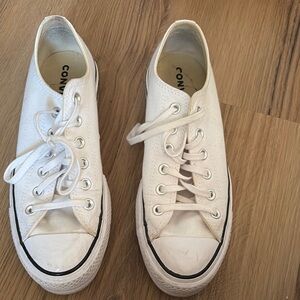 Converse White platform sneakers